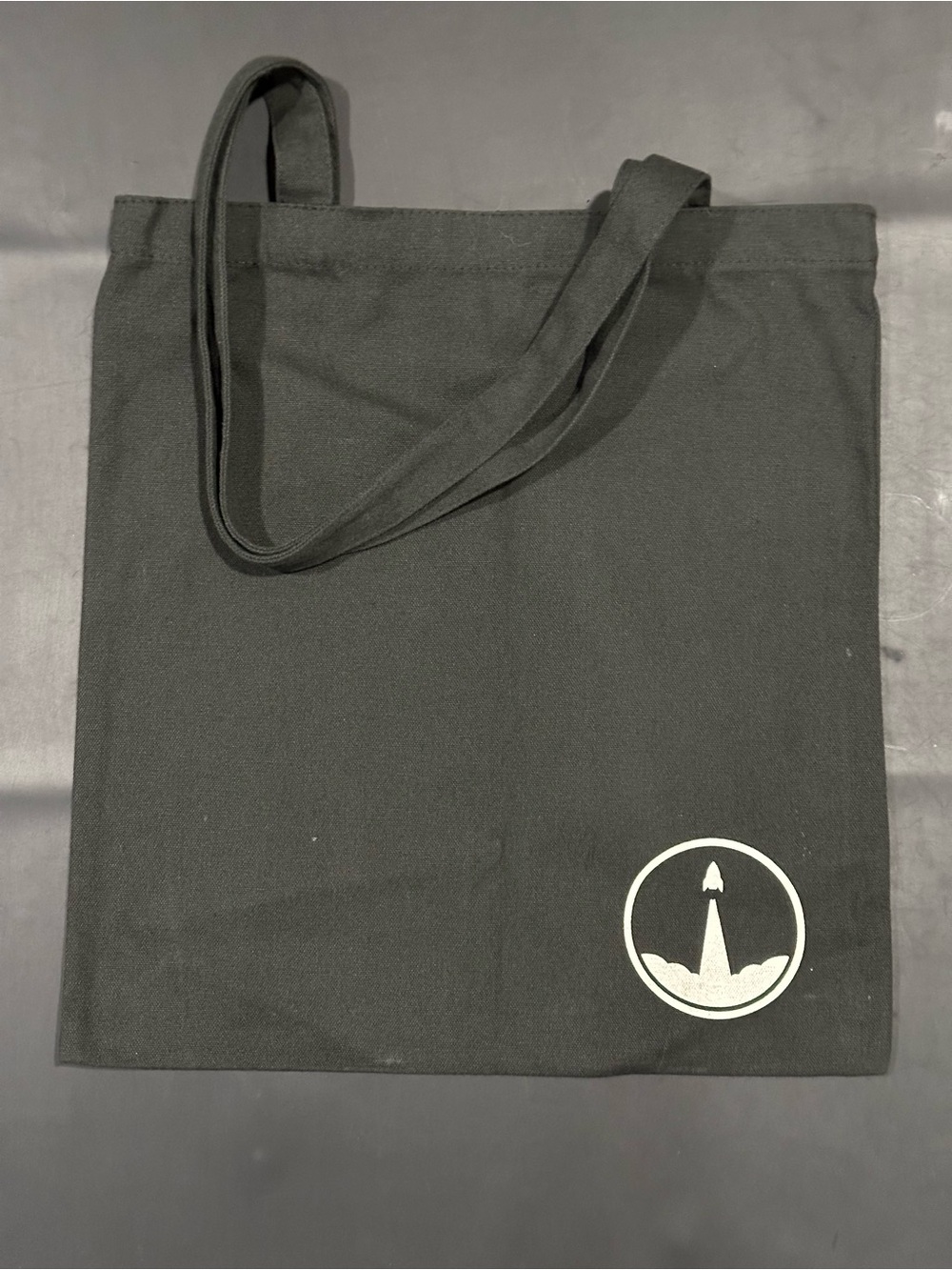 Black Canvas Tote Bag with Rocket Logo - Unbranded